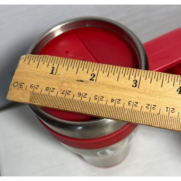 Honda Travel Mug Stainless Steel With Red Plastic Handle & Lid - Picture 8 of 9